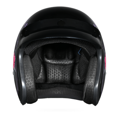 Color - Default - DOT Approved Daytona Cruiser Open Face Motorcycle Helmet - Men, Women & Youth - With Visor & Graphics - W/ Butterfly