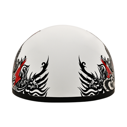Color - Default - DOT Approved Daytona Motorcycle Half Face Helmet - Skull Cap Graphics for Men & Women, Scooters, ATVs, UTVs & Choppers - W/ Rockin' Reaper