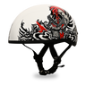 DOT Approved Daytona Motorcycle Half Face Helmet - Skull Cap Graphics for Men & Women, Scooters, ATVs, UTVs & Choppers - W/ Rockin' Reaper