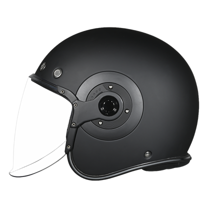 Color - Black - D.O.T. & ECE Daytona Retro Jet- Dull Black