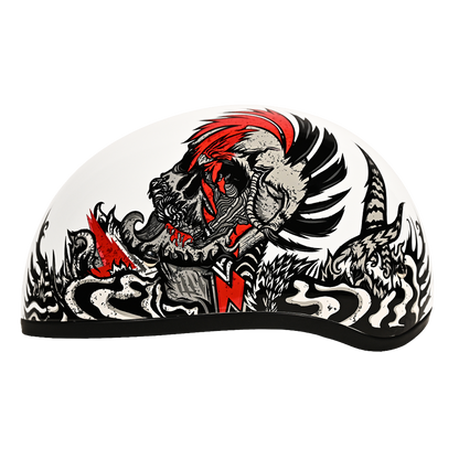 Color - Default - DOT Approved Daytona Motorcycle Half Face Helmet - Skull Cap Graphics for Men & Women, Scooters, ATVs, UTVs & Choppers - W/ Rockin' Reaper