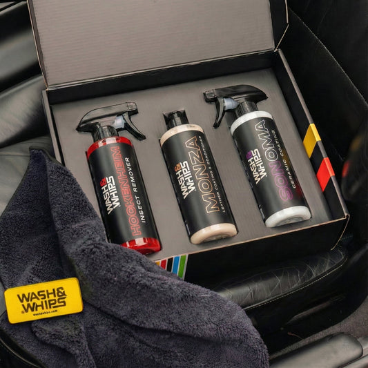 Color - Default - WASH&WHIPS MotoPro Motorcycle Detailing Kit - Bug Remover, Leather Care, Ceramic Spray