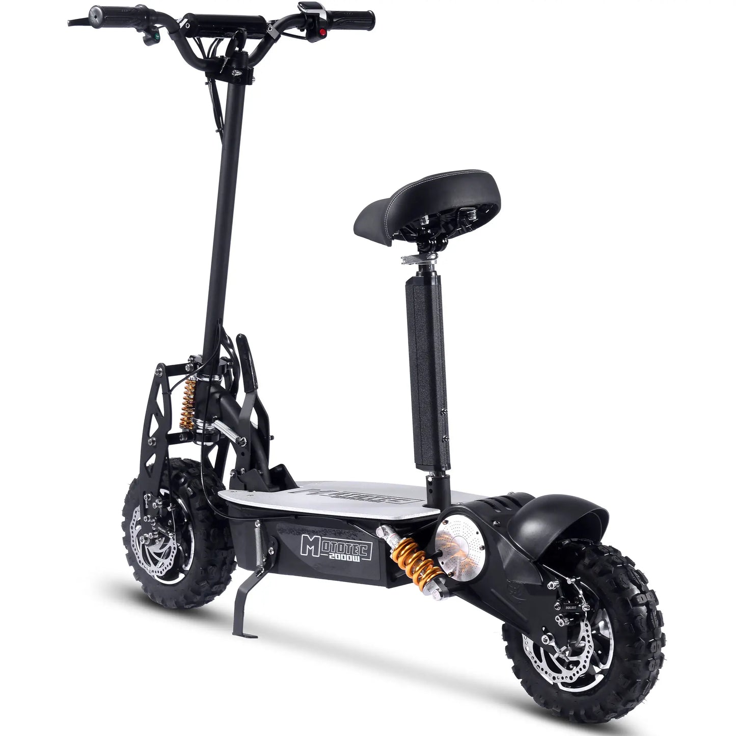 MotoTec 2000W 48V Electric Scooter – Black | High-Power Foldable Off-Road Scooter