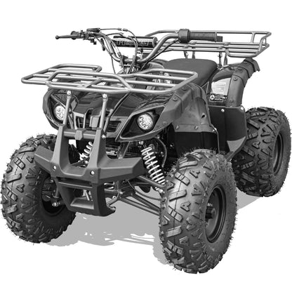 Color: Black - MotoTec Bull 125cc 4-Stroke Kids Gas ATV