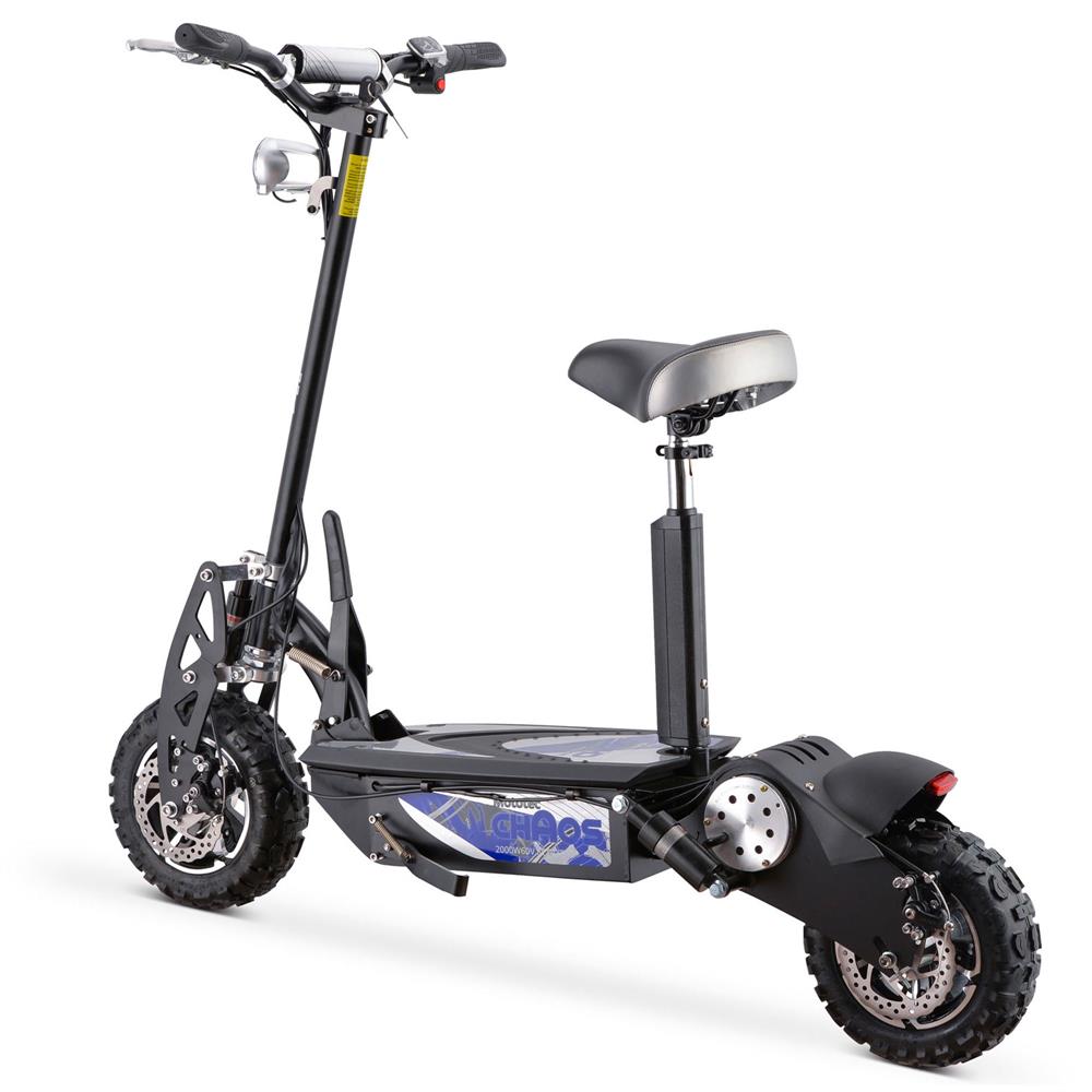 MotoTec Chaos 2000w 60v Lithium Electric Scooter Black