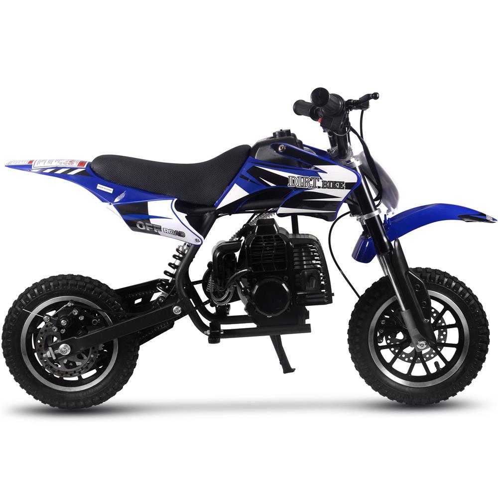 MotoTec Alien 50cc 2-Stroke Kids Gas Dirt Bike Blue