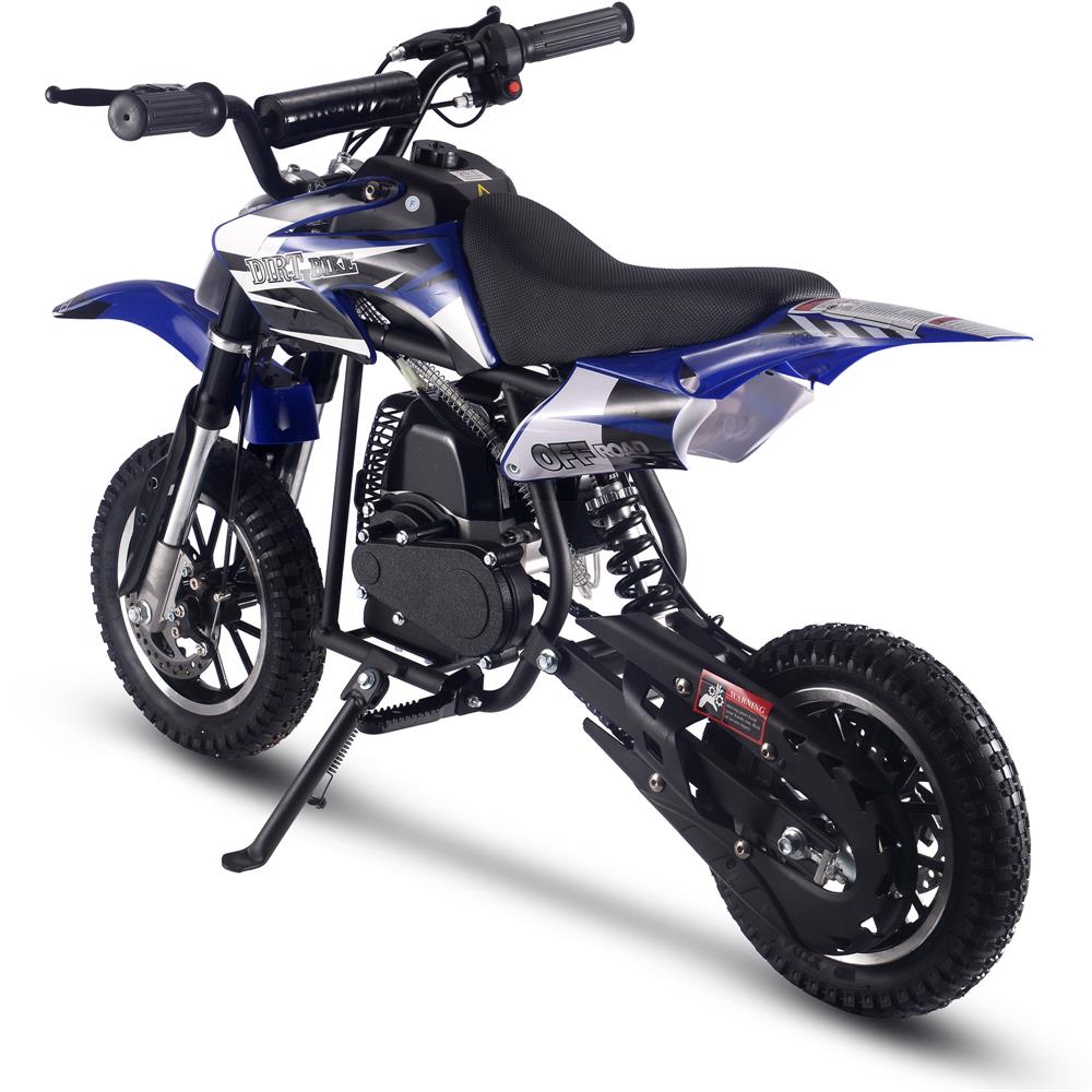 MotoTec Alien 50cc 2-Stroke Kids Gas Dirt Bike Blue