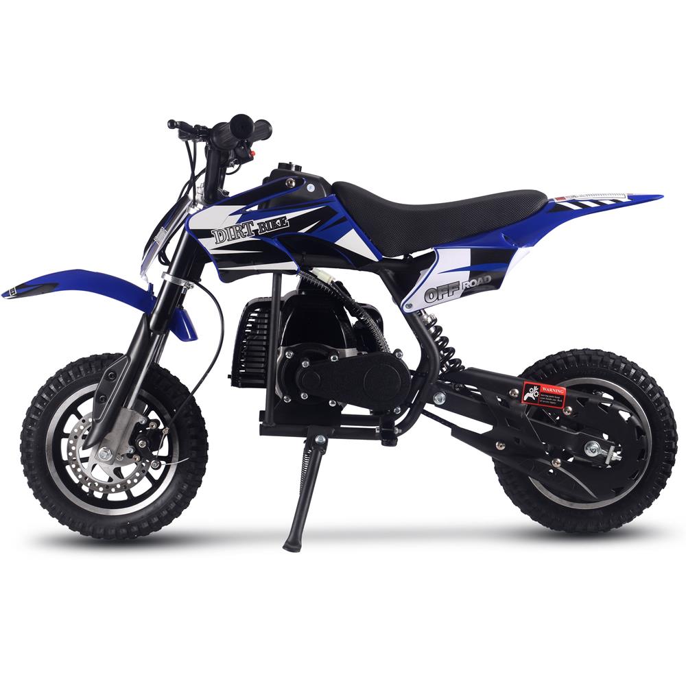 MotoTec Alien 50cc 2-Stroke Kids Gas Dirt Bike Blue