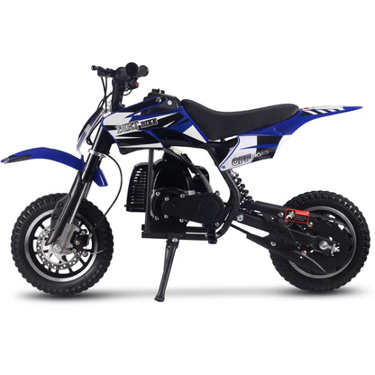 Color: Blue - MotoTec Alien 50cc 2-Stroke Kids Gas Dirt Bike