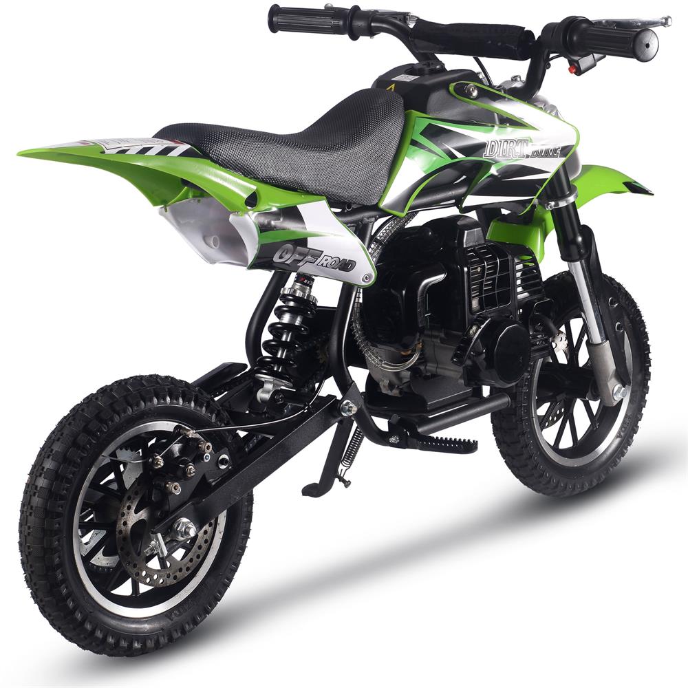 Color: Green - MotoTec Alien 50cc 2-Stroke Kids Gas Dirt Bike