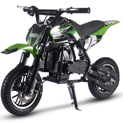 Color: Green - MotoTec Alien 50cc 2-Stroke Kids Gas Dirt Bike