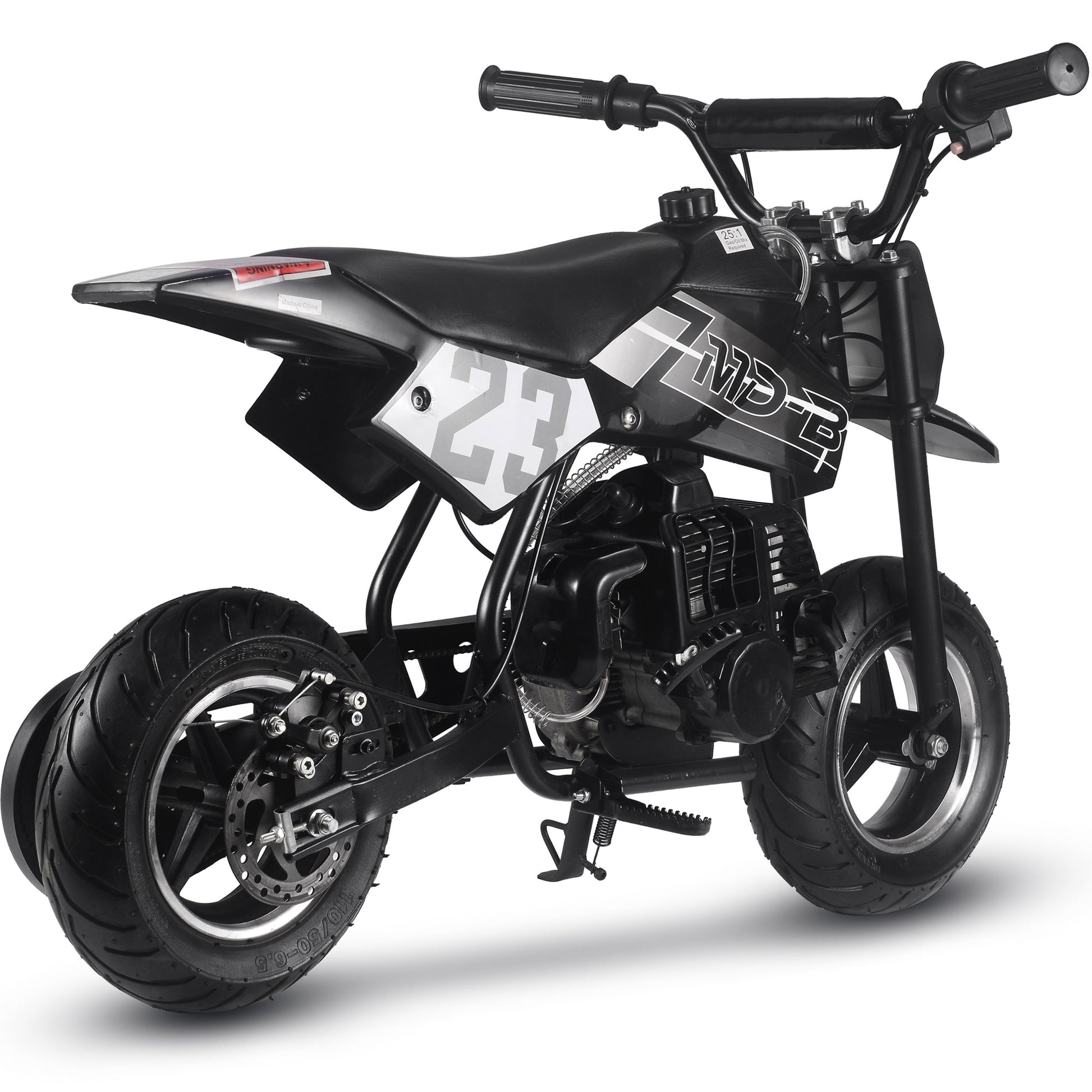 Color: Black - MotoTec Supermoto 50cc 2-Stroke Kids Dirt Bike