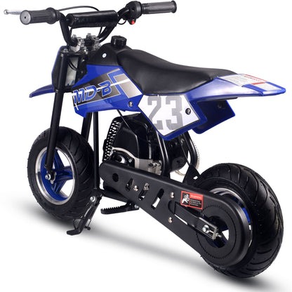 Color: Blue - MotoTec Supermoto 50cc 2-Stroke Kids Dirt Bike