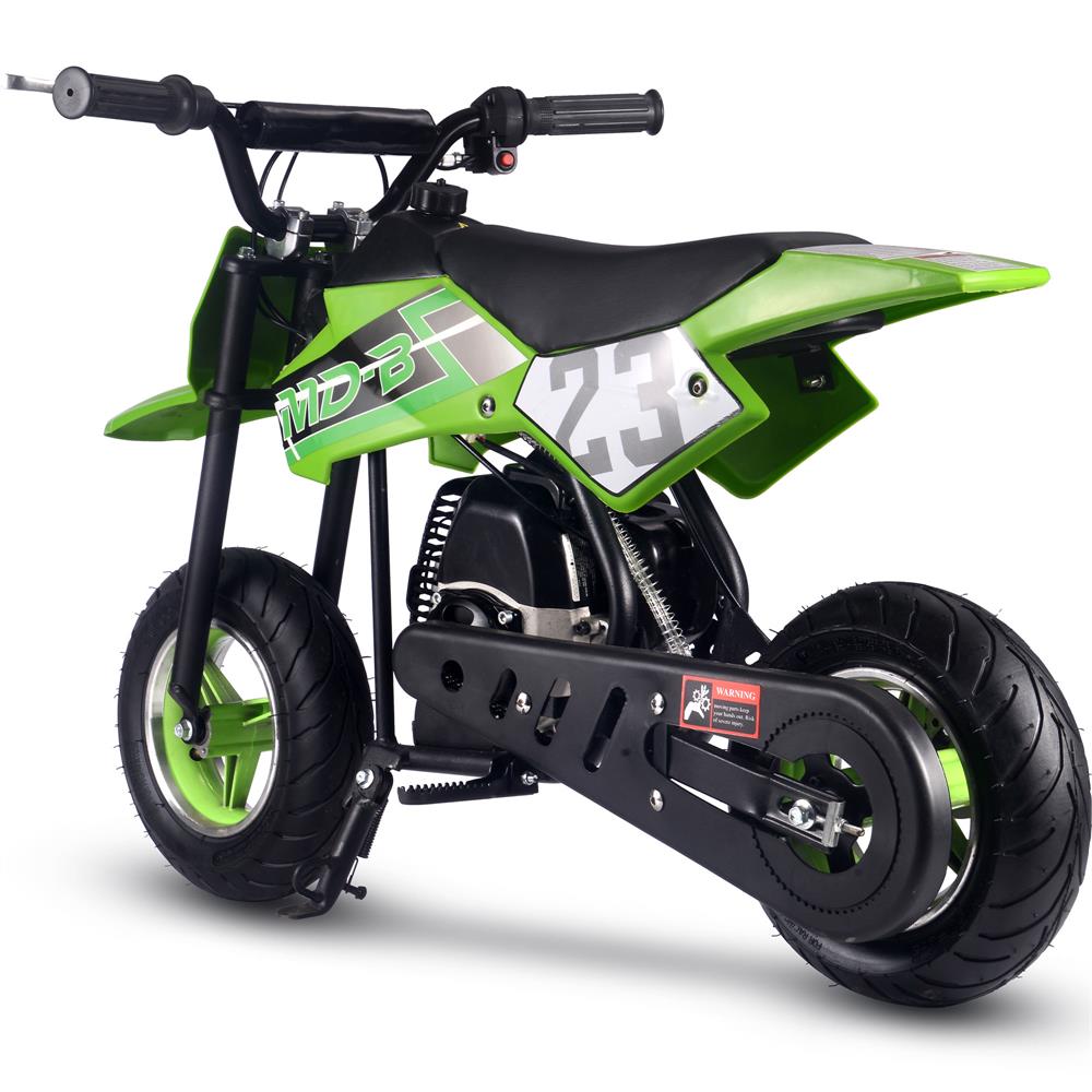 MotoTec 50cc 2-Stroke Kids Supermoto Gas Dirt Bike Green