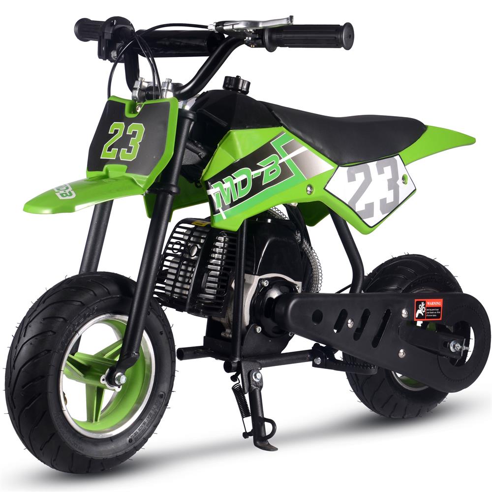 MotoTec 50cc 2-Stroke Kids Supermoto Gas Dirt Bike Green