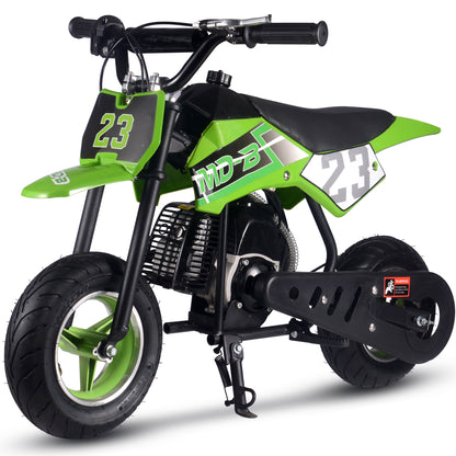 Color: Green - MotoTec Supermoto 50cc 2-Stroke Kids Dirt Bike