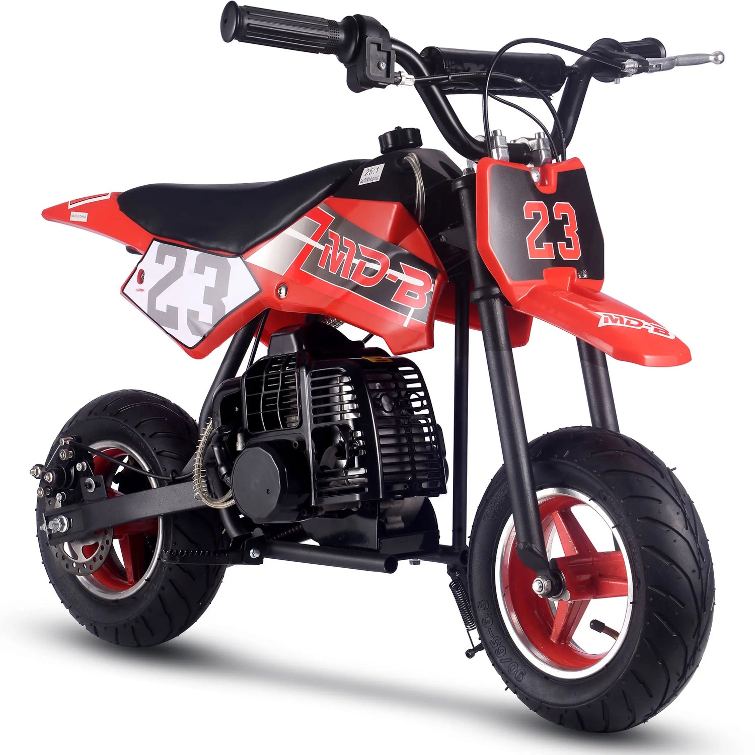 Color: Red - MotoTec Supermoto 50cc 2-Stroke Kids Dirt Bike