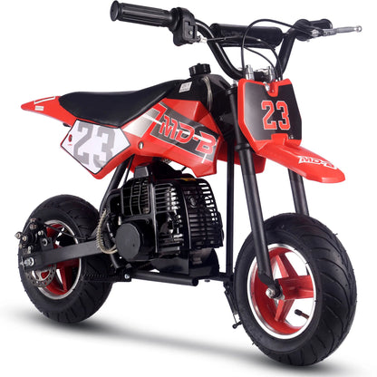 Color: Red - MotoTec Supermoto 50cc 2-Stroke Kids Dirt Bike