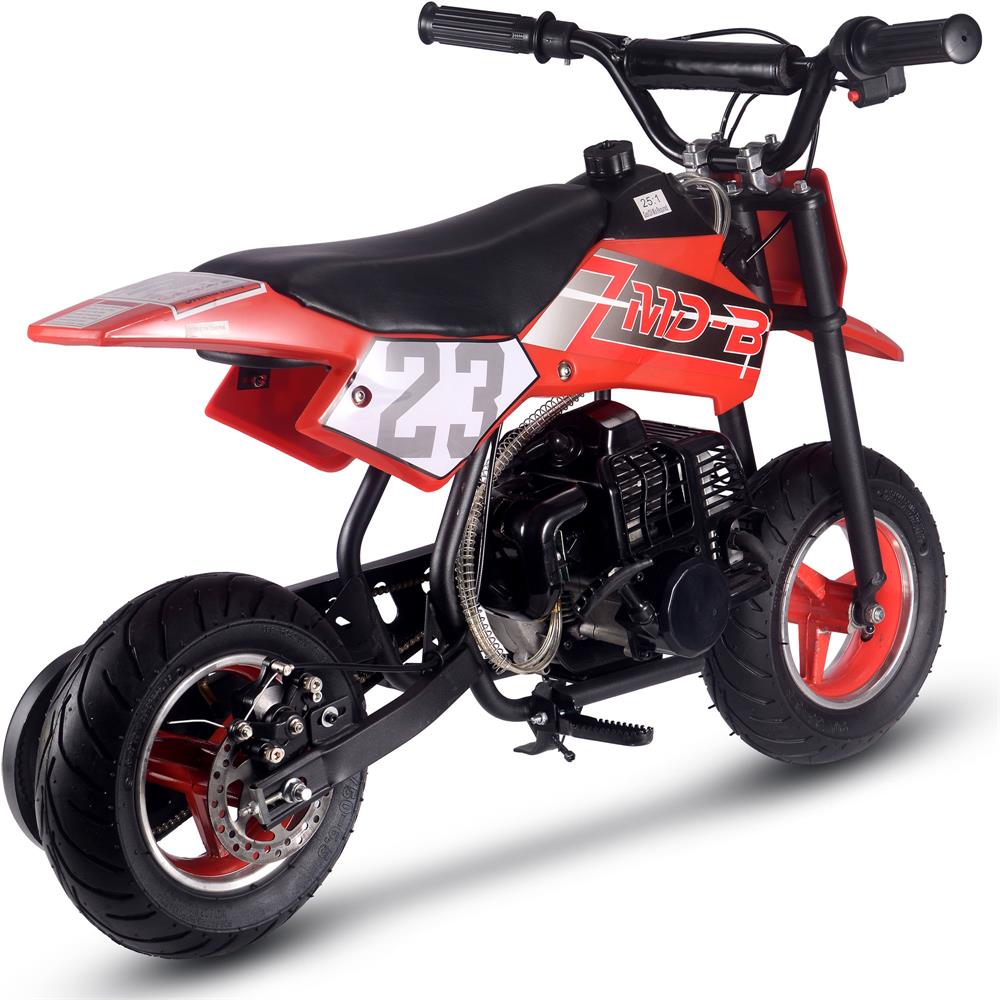 MotoTec 50cc 2-Stroke Kids Supermoto Gas Dirt Bike Red