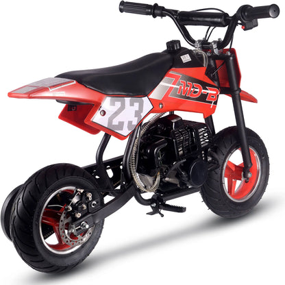 Color: Red - MotoTec Supermoto 50cc 2-Stroke Kids Dirt Bike
