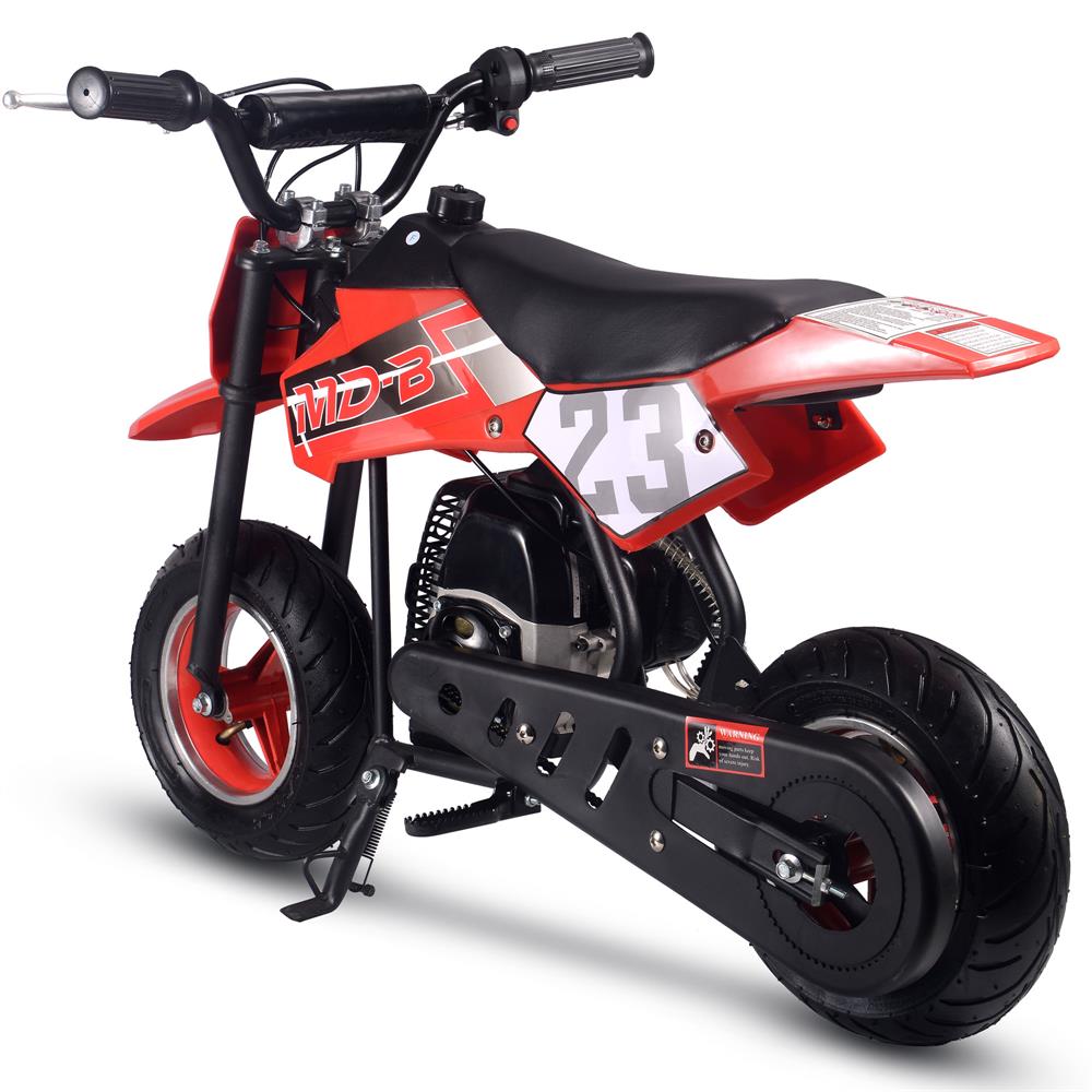 MotoTec 50cc 2-Stroke Kids Supermoto Gas Dirt Bike Red