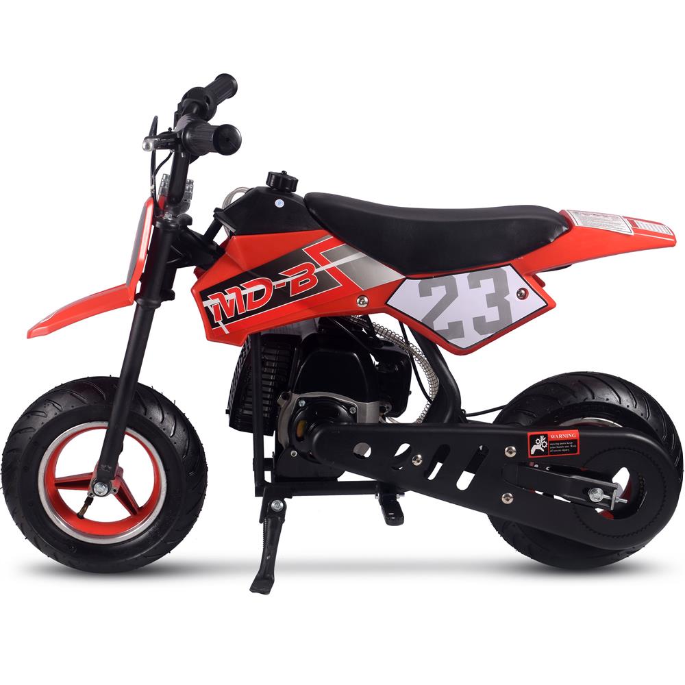 MotoTec 50cc 2-Stroke Kids Supermoto Gas Dirt Bike Red