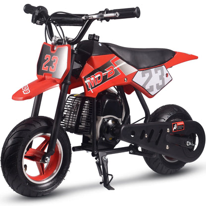 Color: Red - MotoTec Supermoto 50cc 2-Stroke Kids Dirt Bike