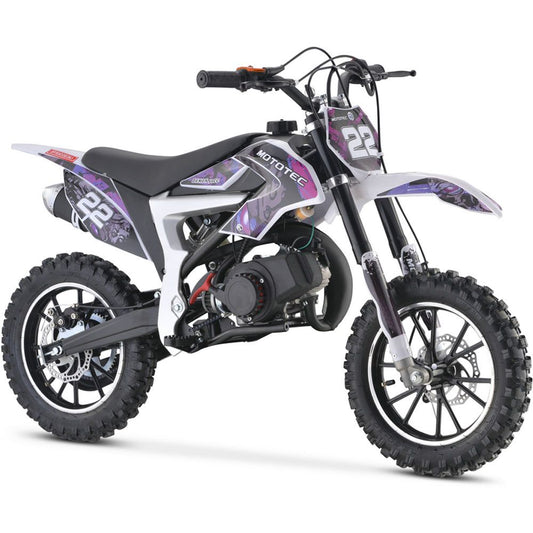 MotoTec Demon 50cc 2-Stroke Kids Gas Dirt Bike Purple