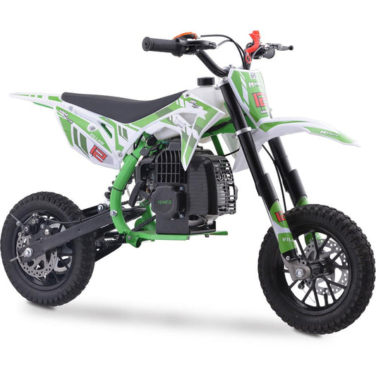 MotoTec Villain 52cc 2-Stroke Kids Gas Dirt Bike Green