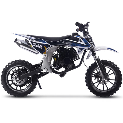 Color: Black - MotoTec Warrior 52cc 2-Stroke Kids Gas Dirt Bike