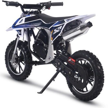 Color: Black - MotoTec Warrior 52cc 2-Stroke Kids Gas Dirt Bike