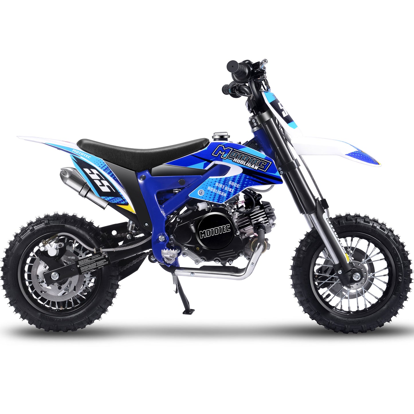 MotoTec Hooligan 60cc 4-Stroke Gas Dirt Bike Blue