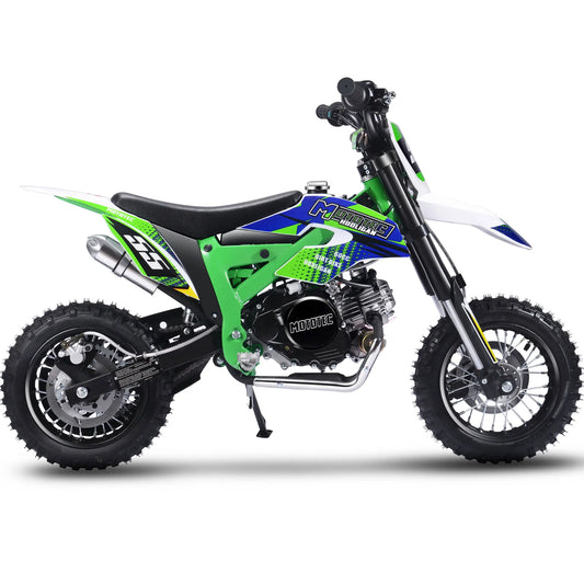 MotoTec Hooligan 60cc 4-Stroke Gas Dirt Bike - Green | Off-Road Motorcycle for Adults & Kids
