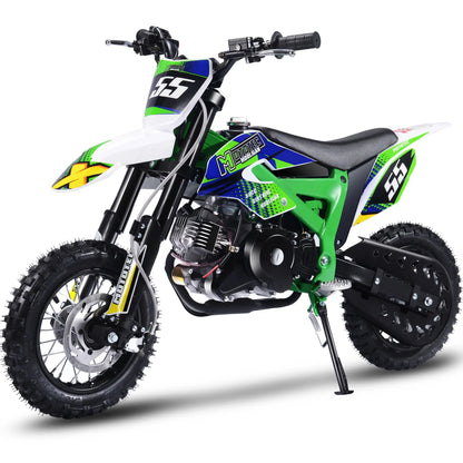 Color - Green - MotoTec Hooligan 60cc 4-Stroke Gas Dirt Bike | Off-Road Motorcycle for Adults & Kids
