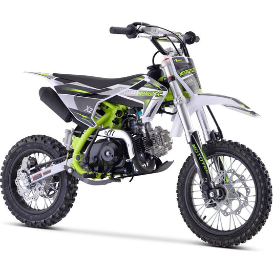 MotoTec X2 110cc 4-Stroke Gas Dirt Bike Green