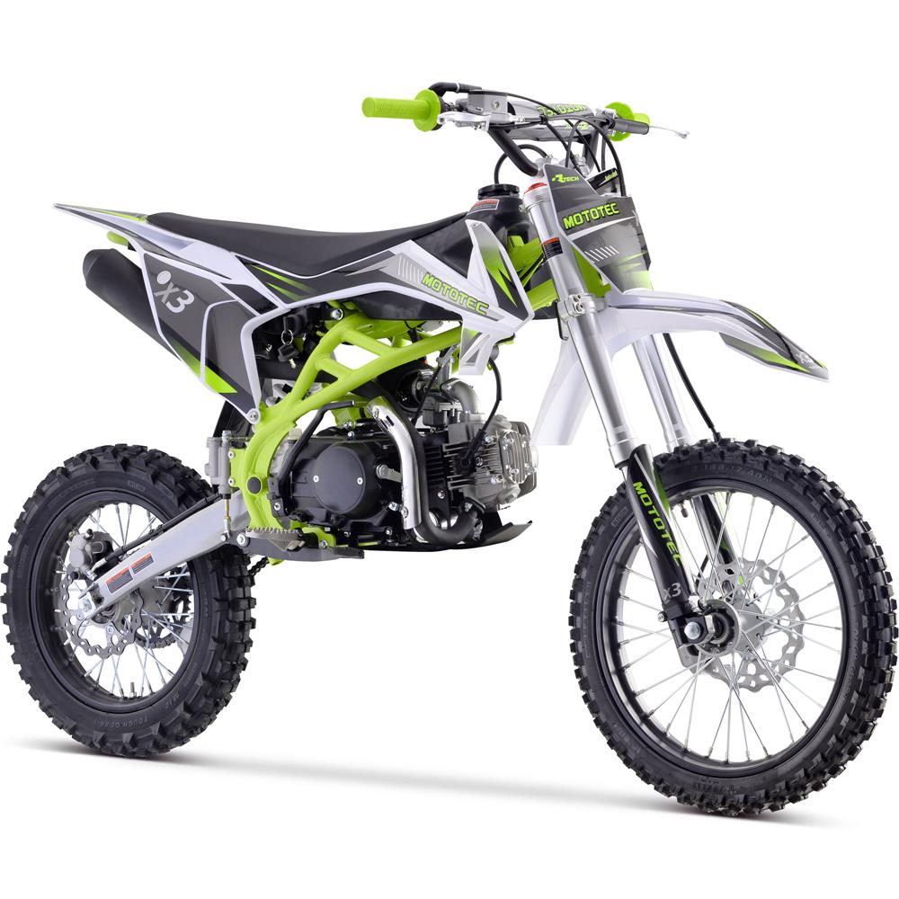 MotoTec X3 125cc 4-Stroke Gas Dirt Bike Green