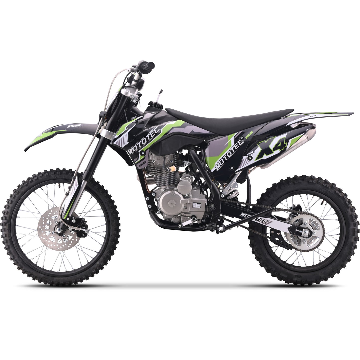 MotoTec X4 150cc 4-Stroke Gas Dirt Bike – Black | Powerful Off-Road Motorcycle