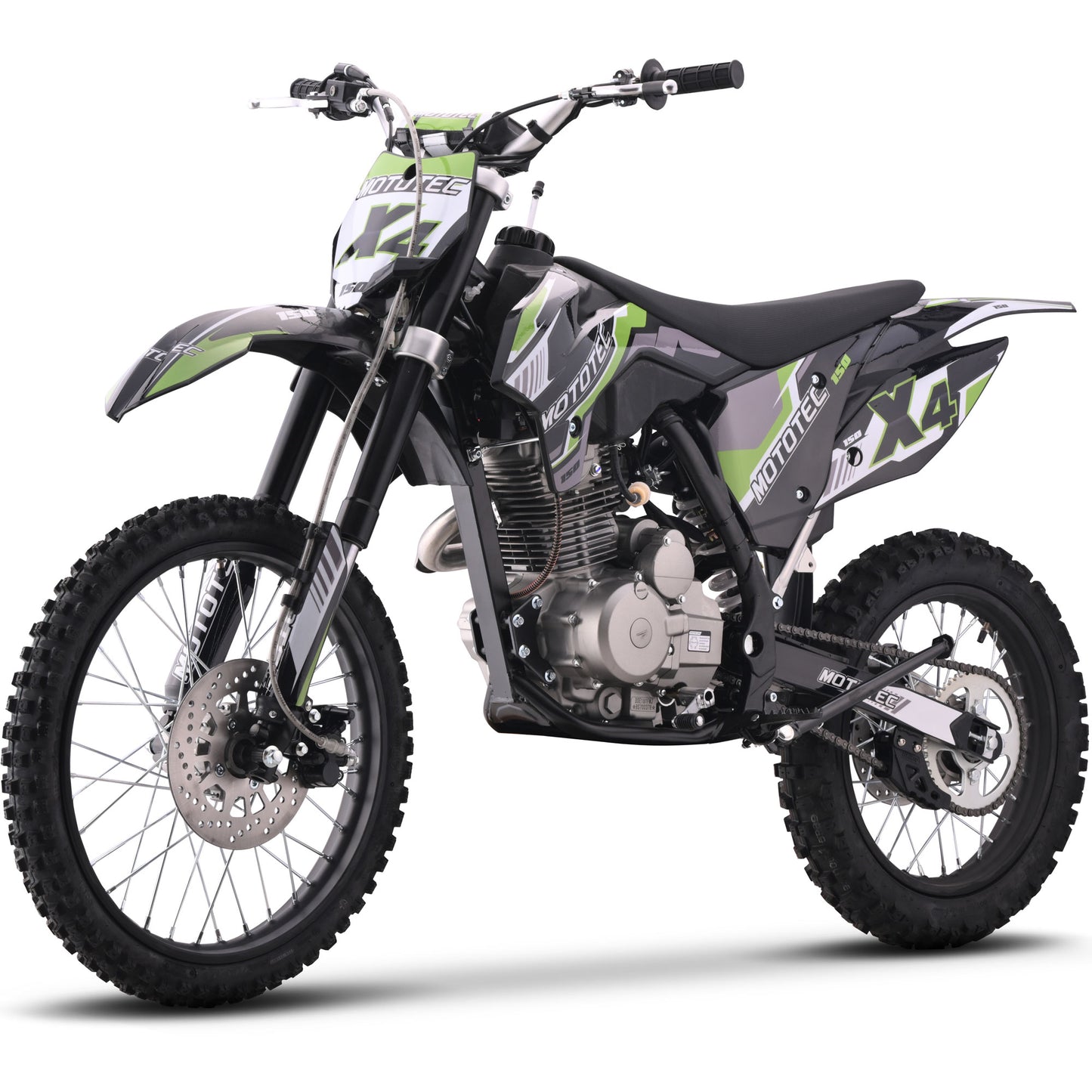 MotoTec X4 150cc 4-Stroke Gas Dirt Bike – Black | Powerful Off-Road Motorcycle