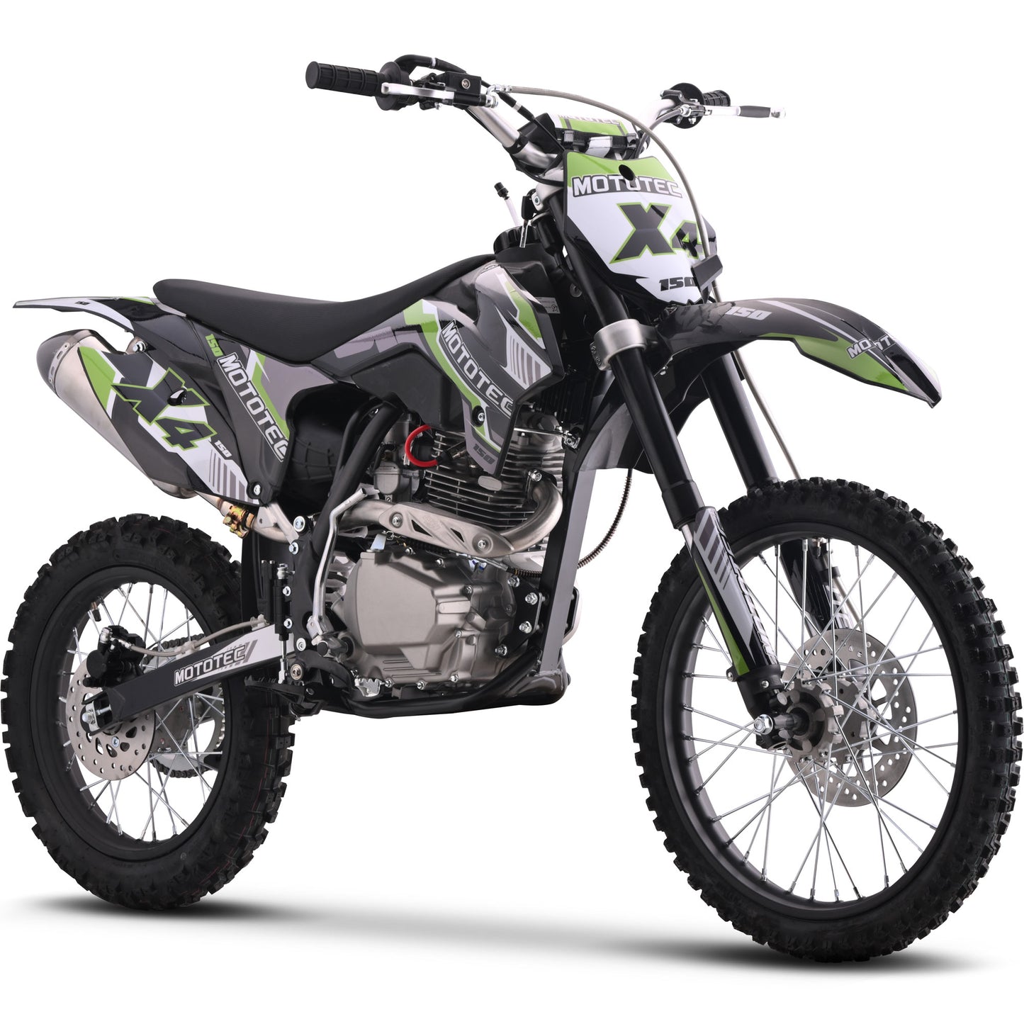 MotoTec X4 150cc 4-Stroke Gas Dirt Bike – Black | Powerful Off-Road Motorcycle