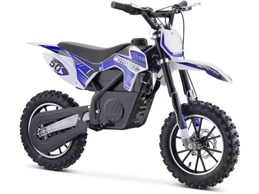 MotoTec 24V 500W Gazella Electric Dirt Bike - Blue | High-Performance Kids' Off-Road Bike