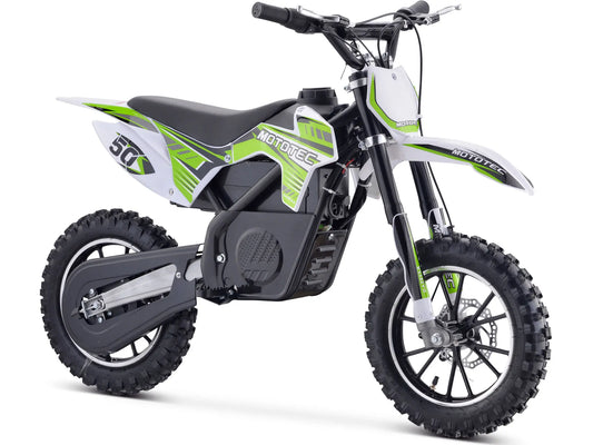MotoTec 24V 500W Gazella Electric Dirt Bike - Green | High-Performance Kids' Off-Road Bike