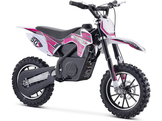 MotoTec 24V 500W Gazella Electric Dirt Bike - Purple | High-Performance Kids' Off-Road Bike