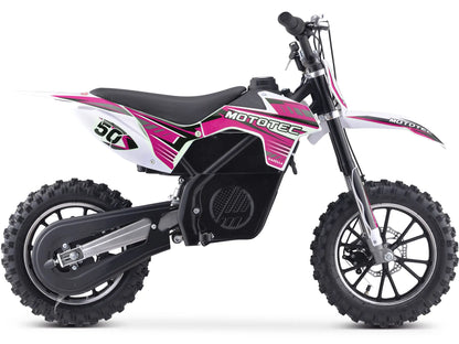 MotoTec 24V 500W Gazella Electric Dirt Bike - Purple | Powerful Kids' Off-Road Bike