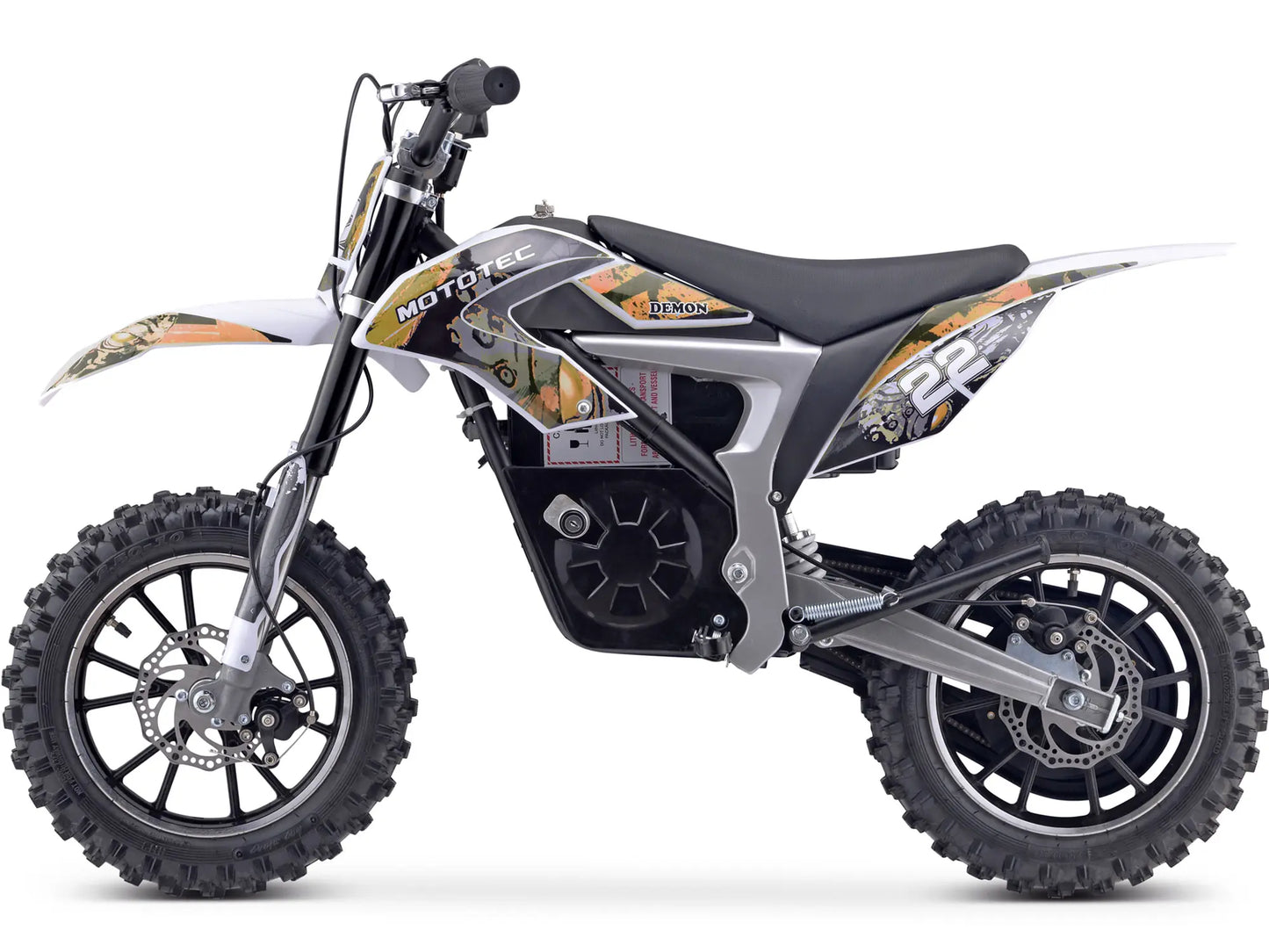 MotoTec Demon 36V 500W Electric Dirt Bike with Lithium Battery - Orange