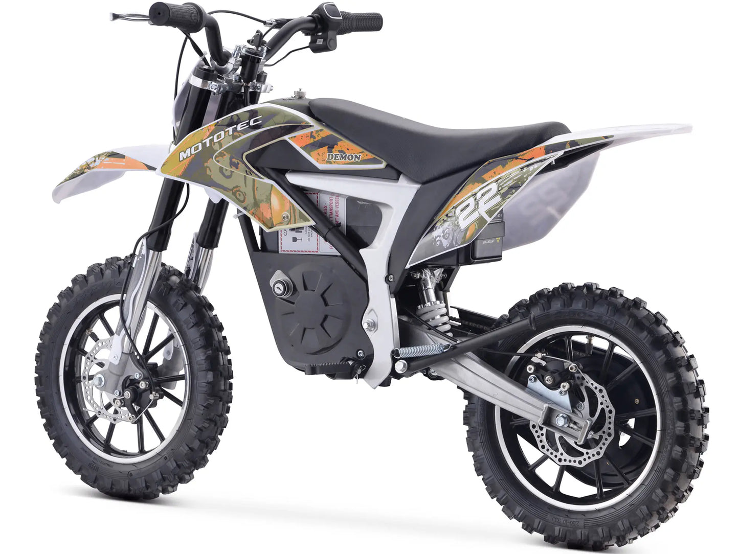 MotoTec Demon 36V 500W Electric Dirt Bike with Lithium Battery - Orange