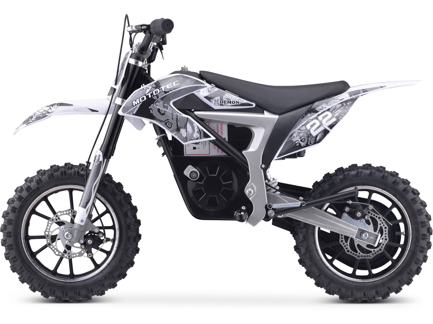 MotoTec 36v 500w Demon Electric Dirt Bike Lithium White