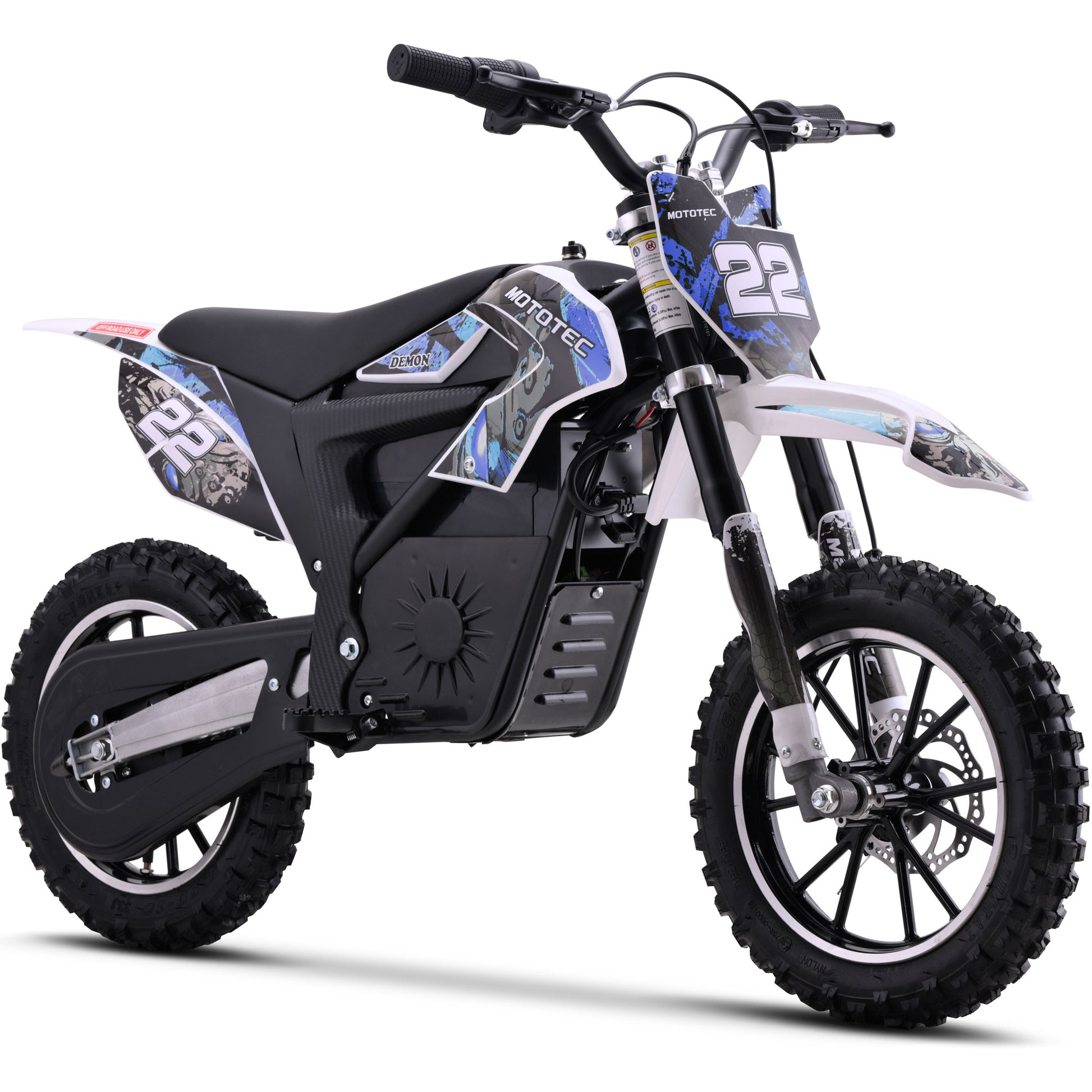 Color: Blue - MotoTec 36v 790w Demon Electric Dirt Bike Lithium