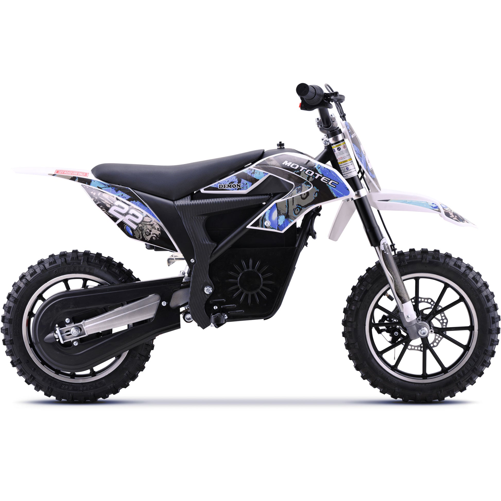 Color: Blue - MotoTec 36v 790w Demon Electric Dirt Bike Lithium