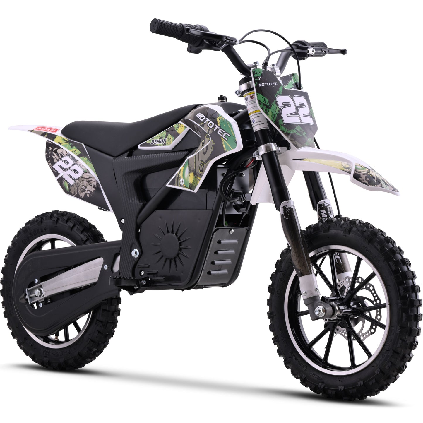 Color: Green - MotoTec 36v 790w Demon Electric Dirt Bike Lithium