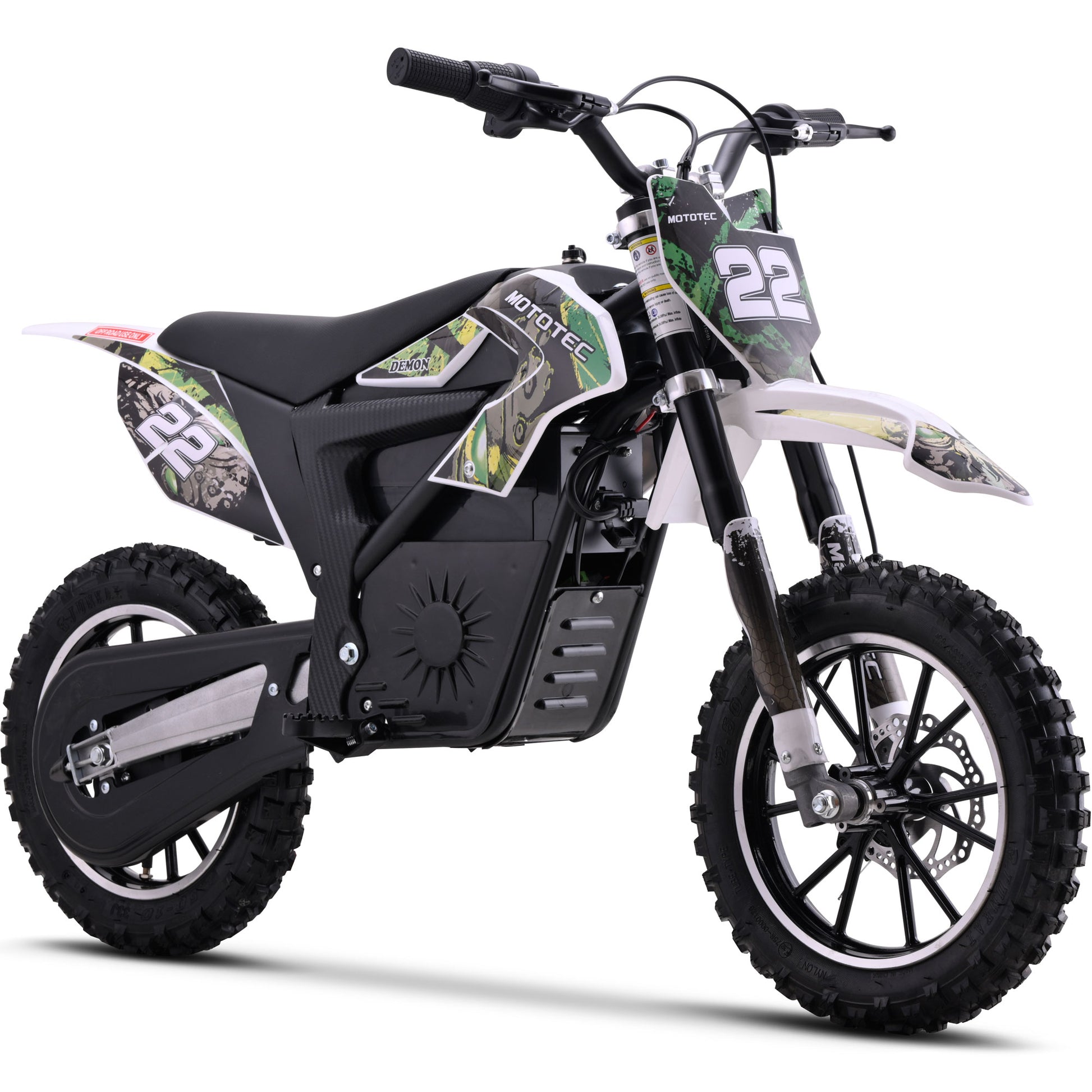 Color: Green - MotoTec 36v 790w Demon Electric Dirt Bike Lithium